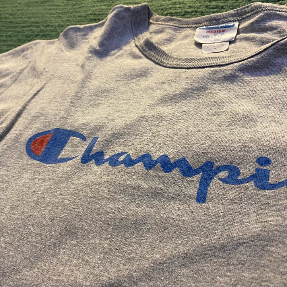 Grey Champion Script Logo Tee Reverse Weave Medium - image 2